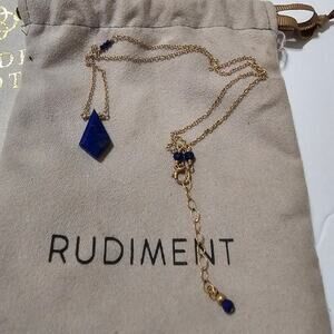 Lapis Lazuli‎ and gold plated Delicate Pendant Necklace